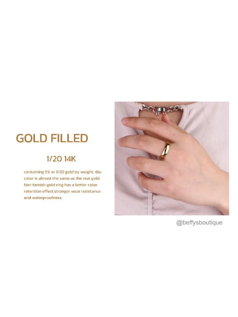 14K Gold Plated Domed Comfort Fit Pinky Ring Thick Thin Stackable Wedding Band